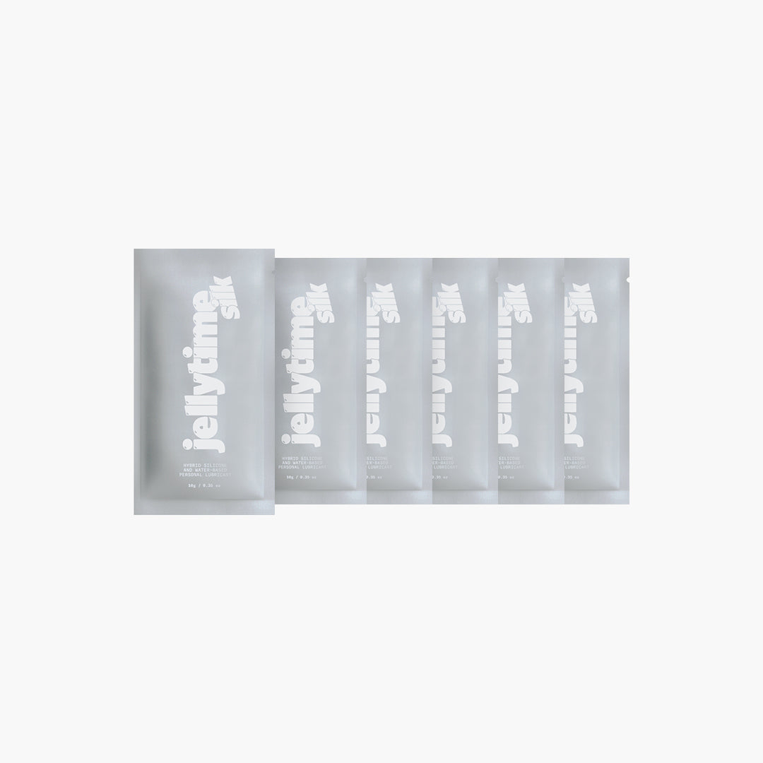 Jellytime Silk Hybrid Silicone and Water-based Personal Lubricant 10mL Sachet - Set of 6